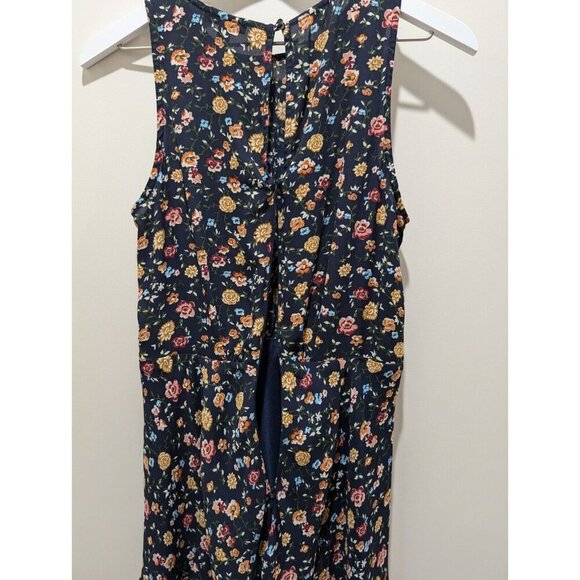 J Crew Mercantile Ruched Waist Dress In Vintage Floral Lined Navy Sz 8 J4272 - Picture 10 of 15